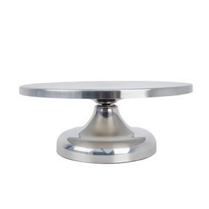 Bakers Stainless Steel <b>Rotating</b> <b>Cake</b> <b>Stand</b> Shape Microwave Safe Dishwasher Safe Non-Toxic Eco-Friendly Features Birthday - Product Image 1