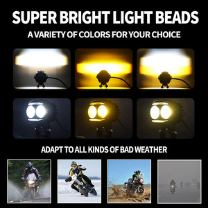 LIUHJG 12-80V Phare LED blanc et jaune pour <span class=keywords><strong>moto</strong></span>, phare antibrouillard LED pour <span class=keywords><strong>moto</strong></span>, étanche IP 67, lumière LED pour <span class=keywords><strong>moto</strong></span> - Product Image 5