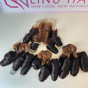 Paquete de cabello crudo rizado hinchable al por mayor, extensiones de cabello humano vietnamita sedoso y brillante, cabello crudo 100% - Product Image 3