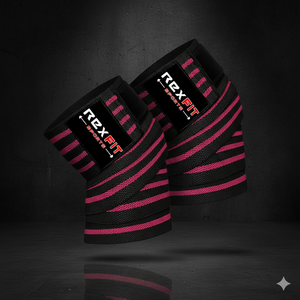 Bandes de compression élastiques Rexfit pour le powerlifting, soutien du genou pour la musculation et l'haltérophilie - Product Image 1