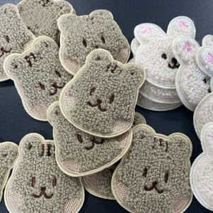 Nouvel ensemble de matériel de couture décoratif en PVC chenille brodé Lapin & Ours, thermocollant, 3D, à paillettes, phosphorescent, pour cadeaux et vêtements - Product Image 3