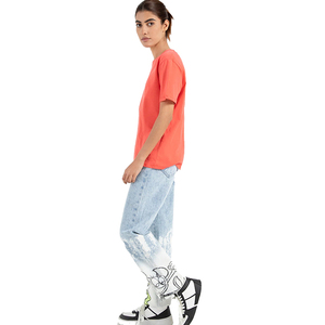 T-shirt décontracté en maille unie à col rond et manches courtes pour femme, coupe ample, idéal printemps-été - Product Image 5