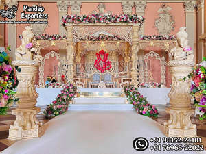 มันดาปงานแต่งงานสไตล์อินเดียแบบเรียบง่าย ยอดขายดีที่สุดในลอนดอน พับเก็บได้ง่าย ปรับแต่งได้ตามต้องการ ราคาโรงงาน - Product Image 3