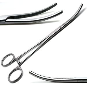 Pinces hémostatiques Rankin Crile 10 pouces courbées, pinces chirurgicales vétérinaires, pinces hémostatiques en acier inoxydable, certifiées CE OEM - Product Image 1