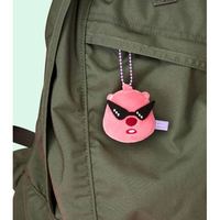 Porte-clés mignon en peluche rose en forme de personnage 3D, pendentif en peluche de dessin animé, breloque de sac souple, cadeau pour collectionneurs