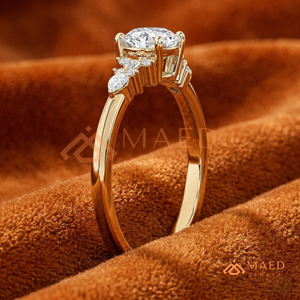 Bague en or avec diamant moissanite taille ronde pour femme, bague de fiançailles et de mariage, bijoux en diamant de laboratoire, luxe américain - Product Image 2