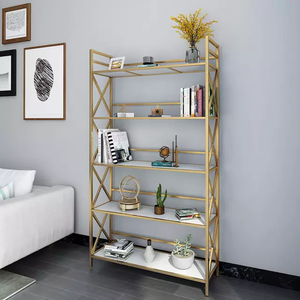 Estante de exhibición de metal y hierro de estilo industrial antiguo, librero vintage para decoración del hogar. - Product Image 3