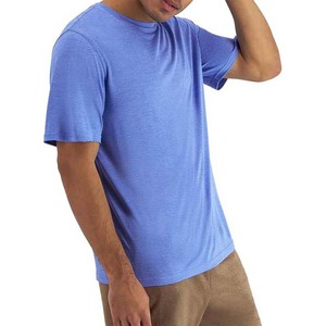 Chemise Homme Grande Taille Bleue à Col Rond en Coton Respirant Manches Courtes pour l'Été – Anti-Boulochage et Formelle - Product Image 2
