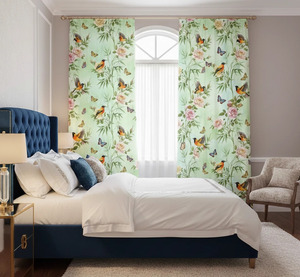Elegant Nature Birds Botanical Curtains Dense Floral Print 70% Light Blocking Decorative <b>Window</b> Panels for Living Room Bedroom - Product Image 5
