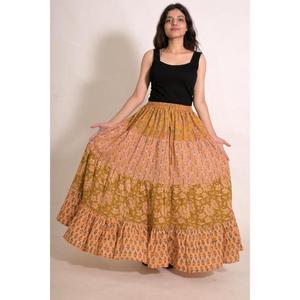 Cotton Patchwork <b>Long</b> Maxi <b>Skirt</b> Indian Handmade Boho Fashion Women's Festival Clothing - Product Image 1