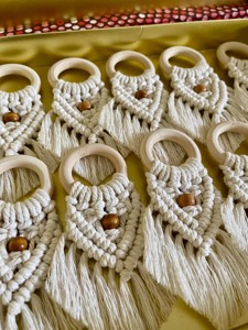 Elegant <b>White</b> Macrame Napkin Ring Handmade Boho <b>Table</b> Decor Cotton Rope Dining <b>Table</b> Accessory Wedding Party Decor From india - Product Image 5