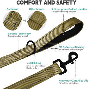 Laisse pour animaux de compagnie robuste pour l'extérieur, coutures renforcées, poignée souple, fermoir fiable pour la marche, la course et les voyages - Product Image 2