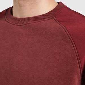 Men Brown Crew Neck Sweatshirt Regular Fit Solid Color Casual Long Sleeve <b>Pullover</b> 100% Cotton Fleece Knitted Winter Embroidered - Product Image 6