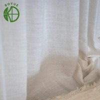 Cortinas Modernas de Lujo en Color Crema Blanco, de Poliéster Transparente, para Sala de Estar, Ventanas Grandes, Hechas a Medida, para Todas las Estaciones