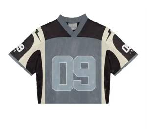 Camiseta de fútbol retro americana de alta calidad, personalizada con sublimación, de malla de lujo, para hombre y mujer. - Product Image 1