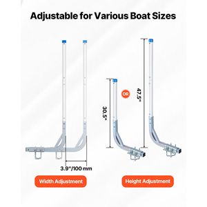 Guide per Rimorchi per Barche e Moto d'Acqua, 2 Pezzi, 30,5 Pollici/47,5 Altezza, in Acciaio ad Alta Durezza, Regolabili - Product Image 3