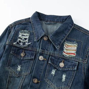 Custom Fashion <b>Men's</b> <b>Long</b> Sleeve Street Wear Vintage Washed Ripped Embroidery Denim Jean <b>Jacket</b> <b>jacket</b> <b>for</b> <b>men</b> - Product Image 5