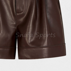 กางเกงขาสั้นหนังสั่งทำขายส่งสำหรับผู้ชายและผู้หญิง รุ่นล่าสุด ซิปสีม่วง กางเกงขาสั้นยาวระดับเข่าสำหรับผู้ชายและผู้หญิง - Product Image 5