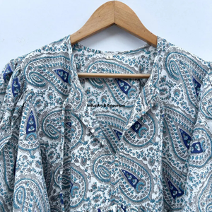 Beautiful floral Cotton Block Printed dress Dress For Casual wear Hand Block Printed Dress - Product Image 5