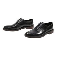 Chaussures en cuir noir pour homme, à lacets, en mesh, bout rond, en cuir de vache véritable, avec amorti personnalisé, collection exécutive