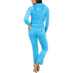 Conjunto deportivo informal de dos piezas para mujer, de color sólido, corte holgado, manga larga, para otoño, con sudadera con capucha y pantalones. - Product Image 2
