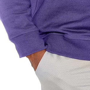 Suéter de Punto Informal de Color Sólido para Otoño, Cuello Redondo Morado para Hombre, Corte Regular, Sudadera de Felpa Francesa de Algodón para Adultos - Product Image 6
