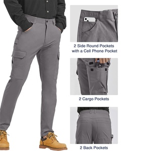 กางเกงคาร์โก้ทรงสลิมฟิตสำหรับผู้ชายมีสไตล์พร้อมผ้าระบายอากาศได้สำหรับใส่ทำงานป้ายโลโก้และป้ายออกแบบได้ตามต้องการ - Product Image 3