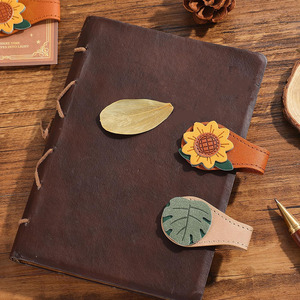 Handmade reading page marker leather maple leaf <b>bookmark</b> inspired by nature and crafted with genuine leather for sale - Product Image 3