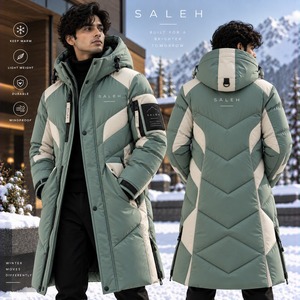 Wholesale <b>Men's</b> <b>Longline</b> <b>Puffer</b> Jacket Winter Warm Thick Quilted <b>Coat</b> Insulated Outdoor Custom OEM ODM Manufacturer - Product Image 3