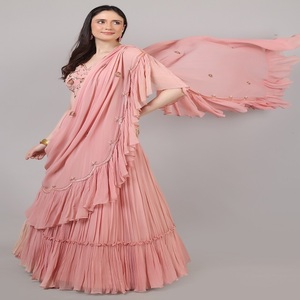 Premium Fashion Outfit Fro Womens Designer <b>Lehenga</b> Choli Peach colour with Pearl Beads & Sequenced work - Product Image 3