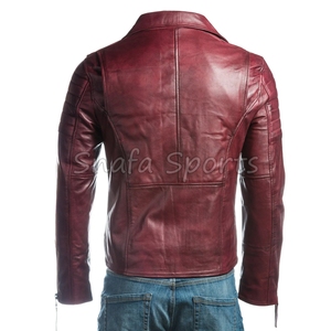 Trendy Stylish Zip Up Factory Made Winter Season Solid Color Custom Inside <b>Pockets</b> Design Real Leather <b>Jacket</b> - Product Image 6