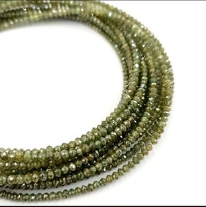Cuentas Redondas Facetadas de Diamante Verde Natural de 1.5-2.2mm, Cuentas Sueltas de Piedras Preciosas para la Fabricación de Joyería al por Mayor - Product Image 4