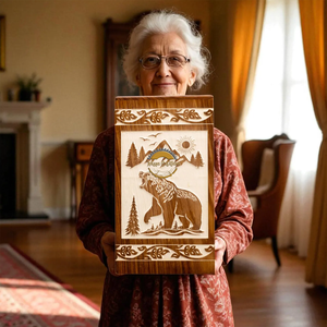 Handcrafted heels sun bird fly wave & Natural Wood Cremation Urn Ashes <b>Box</b> Artistic Funeral <b>Memorial</b> <b>Keepsake</b> by AYAANS - Product Image 3