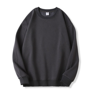 Sudadera Roja de Cuello Redondo para Hombre, Estilo Oversize, Tejida, Color Sólido, Estilo Casual de Otoño, Manga Regular, 100% Algodón - Product Image 3