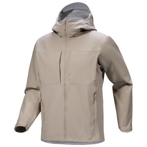 <b>Men's</b> Fleece Stand Collar Hooded <b>Jacket</b> Breathable <b>Denim</b> Winter Water Resistant Reflective Printing Softshell <b>Jacket</b> For <b>Men's</b> - Product Image 3