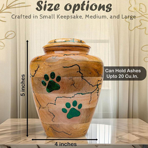 Handcrafted Wooden Funeral Urn for Families Elegant Wooden Cremation Urn with Brass Accent by AYAANS - Product Image 4