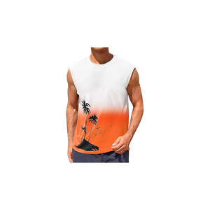 Camisetas sin mangas con estampado gráfico para hombre, camiseta sin mangas con sublimación de palmeras - Product Image 1