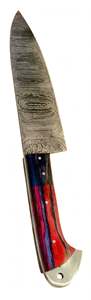 Cuchillo de Cocina de Acero Damasco Raindrop Forjado a Mano DIY OEM Iron Crown Forge con Mango de Pakkawood Rojo y Negro, Cuchillo Japonés para Rebanar - Product Image 2