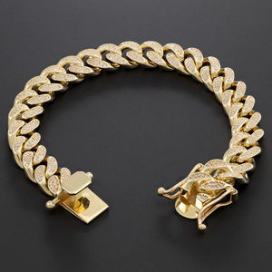 Luxury IGI Certified VVS Moissanite Cuban Bracelet Yellow Gold Plated Hip Hop Fine Jewelry Gift <b>For</b> <b>Men</b> Women Style - Product Image 2