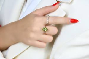 Nuevo Anillo Hecho a Mano con Piedra Preciosa de Peridoto Natural 100% Facetada en Corte Marquesa, Plata de Ley 925 100% Pura, Chapado en Oro Rosa, Joyería Fina - Product Image 6