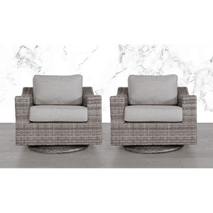 Elegante sedia da giardino girevole completamente assemblata con lussuosi cuscini per il relax all'aperto - Product Image 2