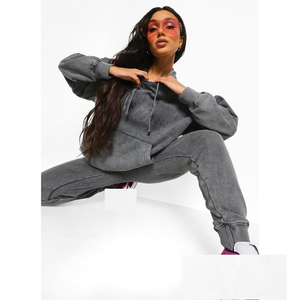 Women Winter Tracksuit Set Hooded <b>Jacket</b> & Elastic Waist Pants Lightweight Breathable Two-Piece Joggers - Product Image 5