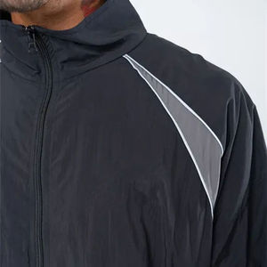 Custom Sweatsuit Embroidery <b>Zip</b> <b>Up</b> <b>Jacket</b> Jogger Set Nylon Sweat Pant Windbreaker Outdoor <b>Jacket</b> Tracksuits For Men - Product Image 6