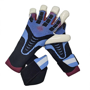 Gants de gardien de but de football, en cuir PU, à doigts entiers, imprimés en silicone, antidérapants, respirants, séchage rapide, sangle de poignet réglable avec crochet - Product Image 2