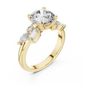 Anillo de Compromiso de Lujo en Plata de Ley con Tres Piedras de Moissanita y Engaste de Garras |   Anillo de Novia de Diseño para Mujer - Product Image 6