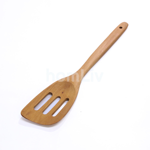 Spatule de cuisine décorative en bois d'acajou massif, durable, faite à la main, naturelle, avec fentes, ustensiles de cuisine - Product Image 2