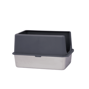 Lettiera per Gatti Extra Large in Acciaio Inossidabile con Bordi Alti, Facile da Pulire, Doppio Strato, 1kg - Product Image 3