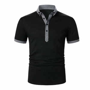 Camisa Casual Personalizada para Hombre, 100% Algodón, Manga Corta, Detalle en Contraste, Corte Ajustado, Moda de Verano, Venta al Por Mayor OEM - Product Image 1