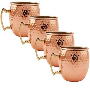 Hammered copper mug set orchard sanctuary drink <b>cups</b> <b>reusable</b> premium beverage serving mugs durable finish - Product Image 2