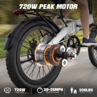 Vélo électrique pliable en alliage d'aluminium, pneus larges de 20 pouces, moteur arrière 48V 250W, écran LCD, suspension avant, pour adultes